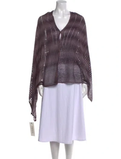 Pre-owned Forte Cashmere Linen Striped Sweater In Purple