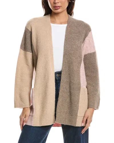 Forte Cashmere Lofty Colorblock Alpaca-blend Cardigan In Multi