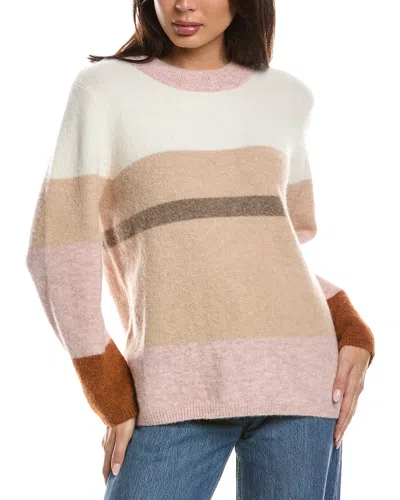 Forte Cashmere Lofty Colorblock Alpaca-blend Sweater In Multi