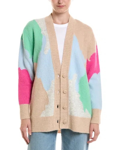 Forte Cashmere Lofty Intarsia Alpaca-blend Cardigan In Brown
