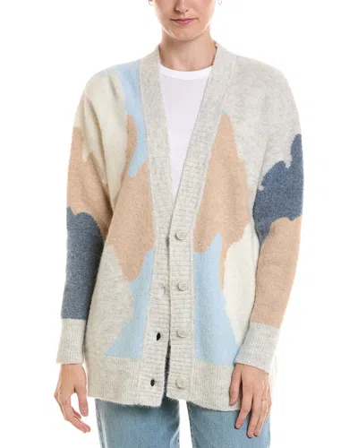 Forte Cashmere Lofty Intarsia Alpaca-blend Cardigan In Gold