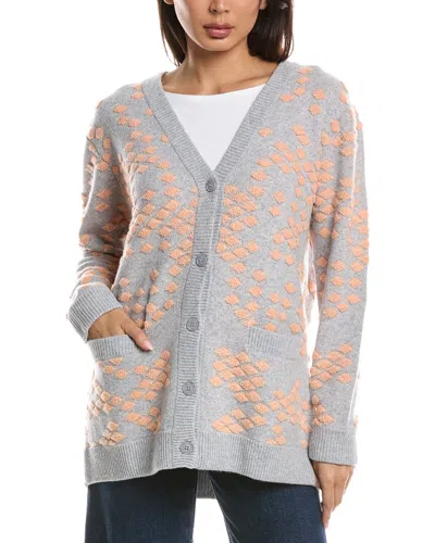 Forte Cashmere Loop Stitch Cashmere Cardigan In Gray
