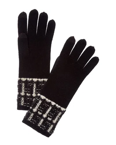 FORTE CASHMERE LUREX DETAIL CASHMERE GLOVES