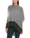 Forte Cashmere Lurex Stripe Cashmere Poncho In Gray