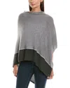Forte Cashmere Lurex Stripe Cashmere Poncho In Gray