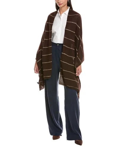 Forte Cashmere Lurex Stripe Cashmere Wrap In Brown