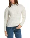 Forte Cashmere Lurex Textured Funnel Wool & Cashmere-blend Sweater In Grey
