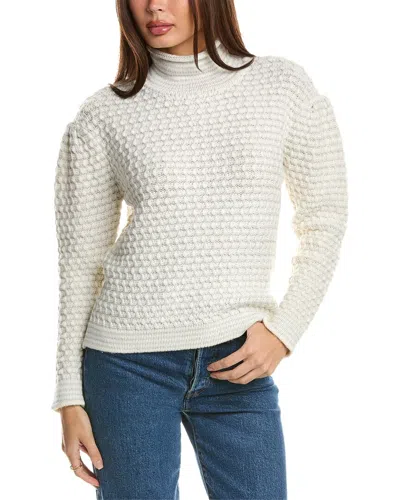 FORTE CASHMERE LUREX TEXTURED FUNNEL WOOL & CASHMERE-BLEND SWEATER