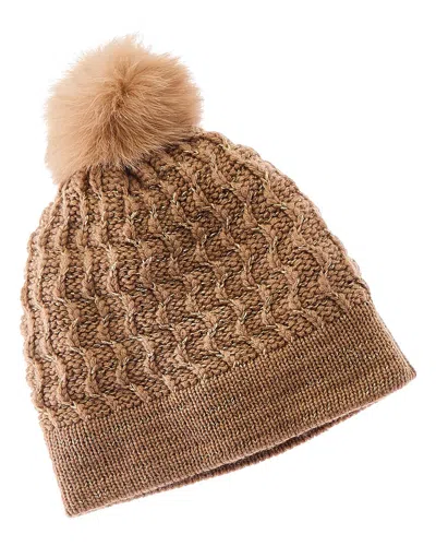Forte Cashmere Lurex Textured Wool & Cashmere-blend Hat In Black