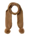 Forte Cashmere Lux Cable Cashmere Scarf In Brown