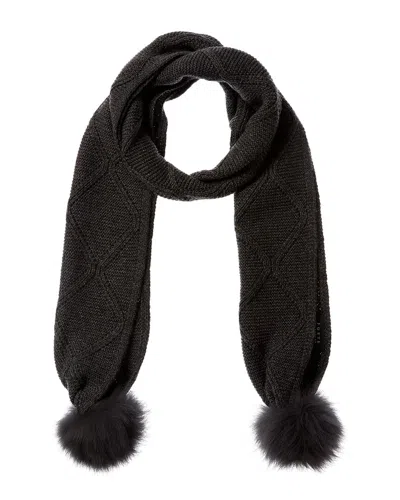 Forte Cashmere Lux Cable Cashmere Scarf In Grey