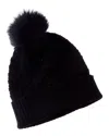 Forte Cashmere Lux Cable Wool & Cashmere-blend Hat In Black