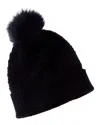 Forte Cashmere Lux Cable Wool & Cashmere-blend Hat In Black