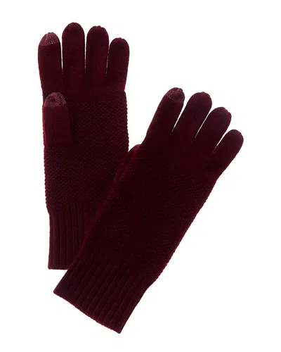 Forte Cashmere Lux Textured Cashmere Gloves In Pink