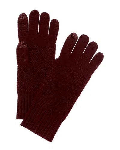 Forte Cashmere Lux Textured Cashmere Gloves In Pink