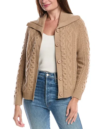 Forte Cashmere Luxe Cable Cashmere Cardigan In Neutral