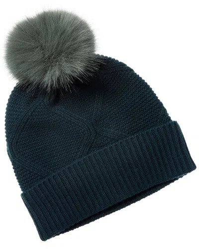 Forte Cashmere Luxe Cable Cashmere Hat In Blue