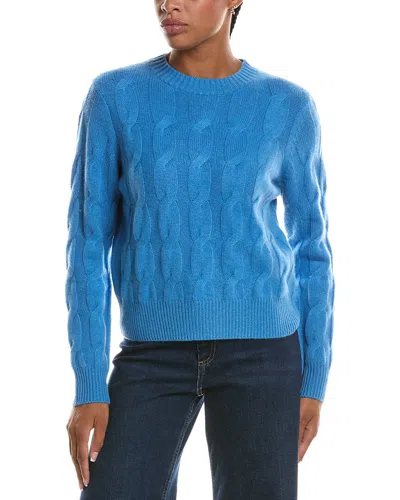 Forte Cashmere Luxe Cable Crewneck 100% Cashmere Sweater In Multi