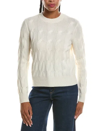 Forte Cashmere Luxe Cable Crewneck Cashmere Sweater In Animal Print