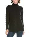 Forte Cashmere Luxe Cable Funnel Neck Cashmere Sweater In Black