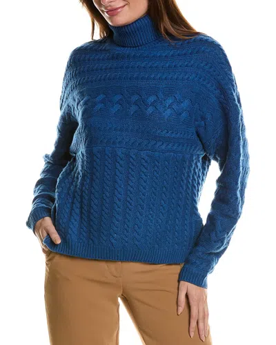 FORTE CASHMERE LUXE CABLE TURTLENECK WOOL & CASHMERE-BLEND SWEATER