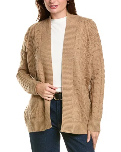 FORTE CASHMERE FORTE CASHMERE LUXE CABLE WOOL & CASHMERE-BLEND CARDIGAN