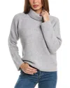 Forte Cashmere Luxe Cozy Turtleneck Wool & Cashmere-blend Sweater In Grey