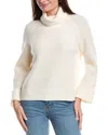 Forte Cashmere Luxe Rib Turtleneck Wool & Cashmere-blend Sweater In Neutral