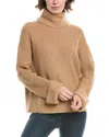 Forte Cashmere Luxe Rib Turtleneck Wool & Cashmere-blend Sweater In Neutral