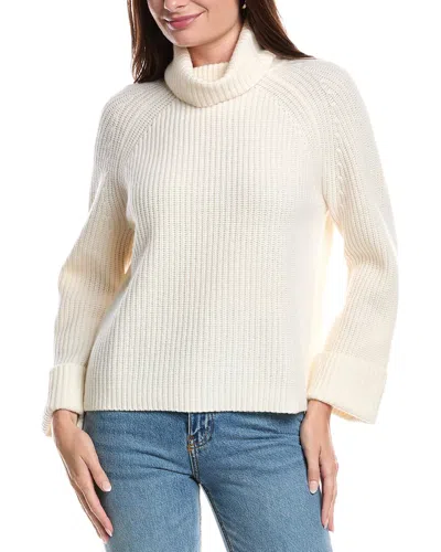 Forte Cashmere Luxe Rib Turtleneck Wool & Cashmere-blend Sweater In Neutral