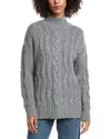 Forte Cashmere Luxe Wool & Cashmere-blend Cable Sweater In Gray