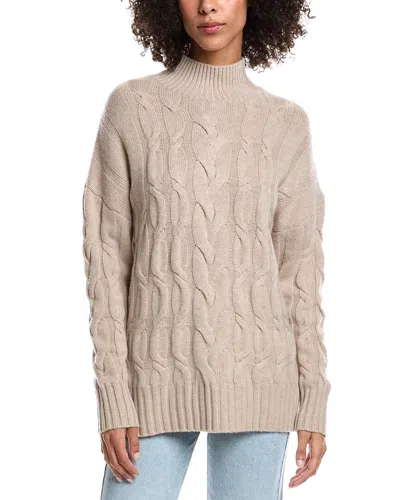 Forte Cashmere Luxe Wool & Cashmere-blend Cable Sweater In Brown