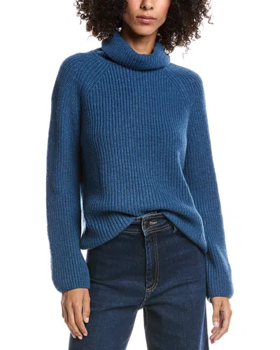 Forte Cashmere Luxe Wool & Cashmere-blend Turtleneck Sweater In Blue
