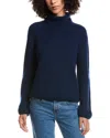 Forte Cashmere Luxe Wool & Cashmere-blend Turtleneck Sweater In Blue