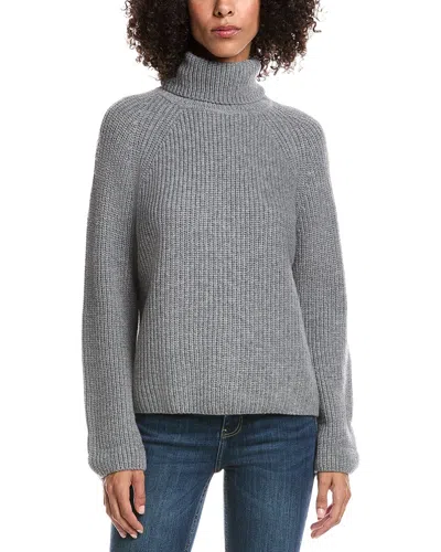 Forte Cashmere Luxe Wool & Cashmere-blend Turtleneck Sweater In Gray