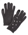 Forte Cashmere Mixed Crystal Cashmere Gloves In Gray