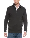 Forte Cashmere Mock Neck Cashmere 1/4-zip Sweater In Gray
