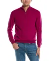 Forte Cashmere Mock Neck Cashmere 1/4-zip Sweater In Red