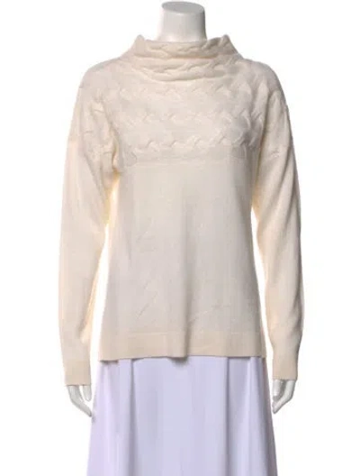 Pre-owned Forte Cashmere Mock Neck Sweater In Neutral