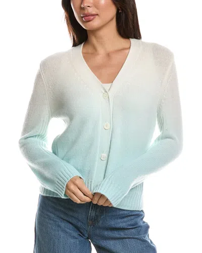 Forte Cashmere Ombre V-neck Cashmere Cardigan In Blue