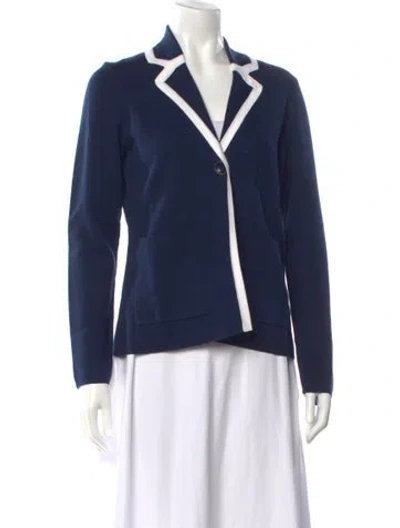 Pre-owned Forte Cashmere Open Front Sweater In Blue