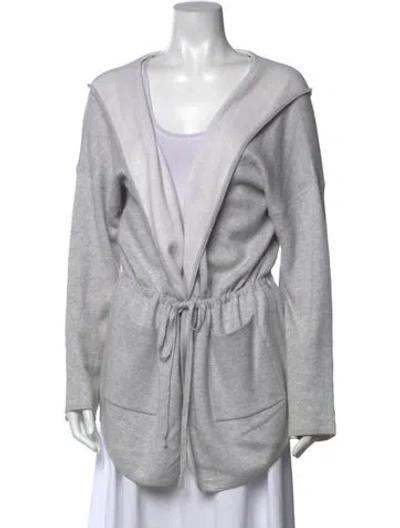 Pre-owned Forte Cashmere Open Front Sweater In Grey