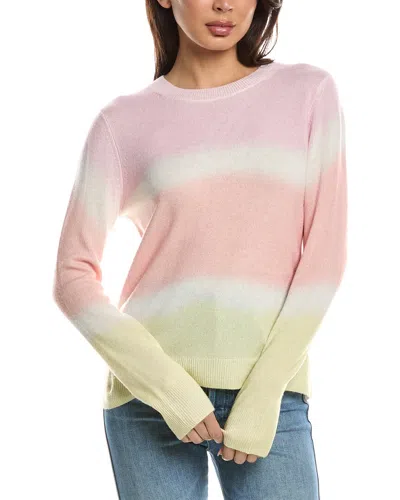 Forte Cashmere Painted Stripe Cashmere Sweater In Yellow