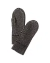 FORTE CASHMERE PLAITED CASHMERE MITTENS