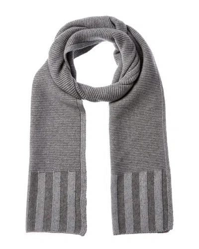FORTE CASHMERE FORTE CASHMERE PLAITED GARTER RIB TRIM CASHMERE SCARF
