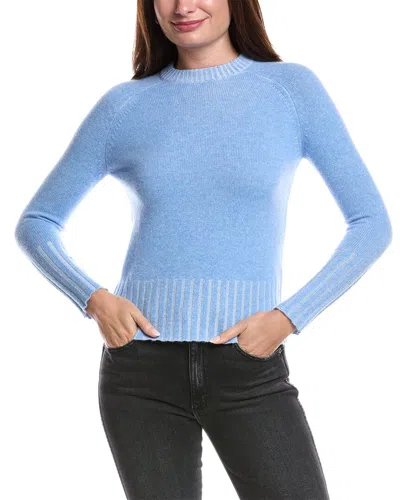 Forte Cashmere Plaited Rib Cashmere Sweater In Blue