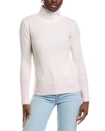 Forte Cashmere Plaited Rib Cashmere Sweater In Pink