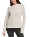 Forte Cashmere Plaited Rib Funnel Neck Cashmere Sweater In Neutral