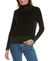 Forte Cashmere Plaited Turtleneck Cashmere Pullover In Black