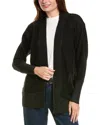 Forte Cashmere Plaited Wool & Cashmere-blend Cardigan In Black